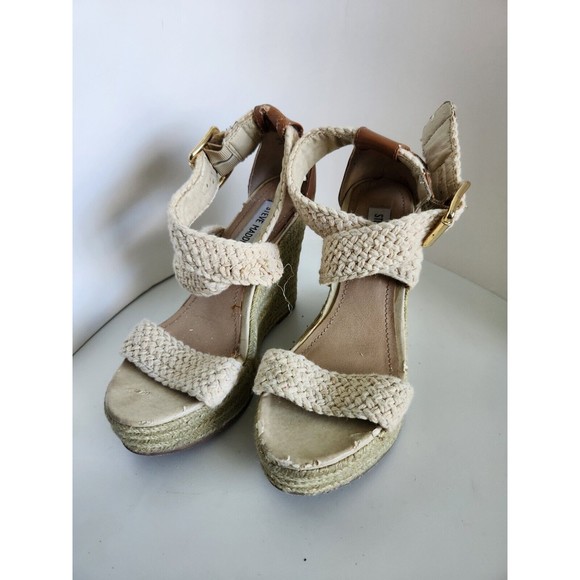 STEVE MADDEN Espadrille Wedge Sandal Womens Size 6 - Picture 1 of 10